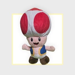 Plush Mushroom Character Toy - Red and White